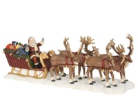 Luville Père Noël Avec Traîneau Rennes - Santa Reindeer Sledge Code 603023