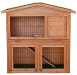 FSC® Certified Two Storey Pet Hutch with Play Area Natural Wood