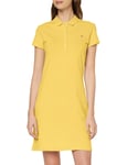 Tommy Hilfiger Slim Polo Dress Robe, Jaune (Sunny Zek), 42 (Taille Fabricant: X-Large) Femme