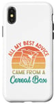 Coque pour iPhone X/XS All My Best Advice Came from a Cereal Box – Retro Sarcastic