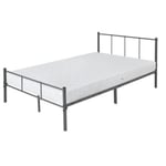 Cadre de lit en métal 120x200 cm matelas à mousse froide avec housse inclus