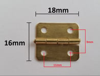 4Pcs Gold Small Hinges Brassed for Door Cabinet Cupboard Jewellery Box + Screws