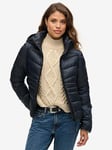 Superdry Hooded Fuji Quilted Padded Jacket - Navy, Navy, Size 8, Women