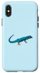 Coque pour iPhone X/XS Dessin - Gecko bleu électrique