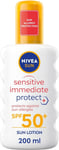 NIVEA SUN Sensitive Allergy Immediate Protect Spray SPF 50+ (200ml), Sun Cream