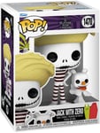 Figurine Funko Pop - L'étrange Noël De M. Jack [Disney] N°1470 - Jack Avec Zero (Plage) (80597)