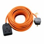 1GANG 10M  Heavy Duty Outdoor Electrical Plug Socket 10m Extension Lead - Orange