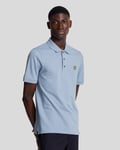 Lyle & Scott Mens Plain Polo Shirt in Blue material_cotton - Size Small