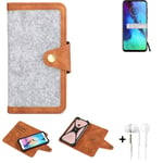 Protection sleeve + earphones for Motorola Moto G Pro Case light grey