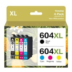 Tomokep 604XL Ink Cartridges Multipack High Yield Replacement for 604 XL Ink Compatible for XP-2200 XP-2205 XP-3200 XP-3205 XP-4200 XP-4205 WF-2910DWF WF-2930DWF WF-2935DWF WF-2950DWF(4-Pack)