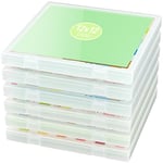 iBune Lot de 6 boîtes de rangement pour papier de 30,5 x 30,5 cm, boîte de rangement pour papier de 30,5 x 30,5 cm, boîte de rangement en plastique fin et portable, dimensions : 31,5 x 32,5 x 2,8 cm