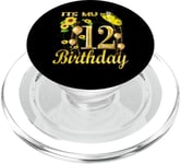 Its My 12th Birthday 12 Year Old Girl Sunflower Butterfly PopSockets PopGrip for MagSafe