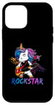 Coque pour iPhone 12 mini Licorne Rock Star Guitare à bascule Musique Chanteur Rock Band