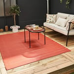 THE RUGS Urban Collection Outdoor Rug - Easy to Clean, Waterproof Plastic Outdoor Rugs for Garden, Patio, Balcony, Camping - Contemporary Plastic Straw Rug - Mono Terra, 180x270cm