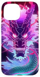 Coque pour iPhone 15 Cyber Dragon fluo