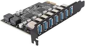 Carte D'extension PCIE vers USB 3.2 7 Ports, Carte D'extension Avant USB 3.2 Superspeed 5 Gbps, Carte D'extension USB PCIE, Convertisseur de Concentrateur USB3 Interne pour Win XP Win7 Win 8 Win 10