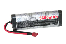 Batterie Ni-MH 3600mAh 7.2V avec connecteur T-PLug (femelle) pour modèles réduits divers : voitures de course, hélicoptères, avions, bateaux etc.