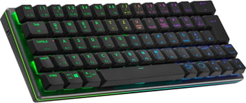 SK622 Wireless Gaming Keyboard in Compact 60% Layout Flat Mechanical Switches RGB Lighting Bluetooth and Cable Connection Apple/PC/Smartphone Compatible-Black