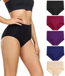 wirarpa Culotte Femme Coton Taille Haute Slips Lot de 5 Multicolore Taille 4XL