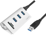 LogiLink USB 3.0 3-Port Hub med kortlæser