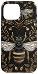 Coque pour iPhone 16 Pro Max Beau motif abeilles et fleurs noires