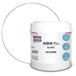 BOX DECO COULEURS Peinture murale acrylique aspect velours Aqua Déco - 2,5L, Blanc