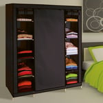 Idmarket - Armoire de rangement penderie pliable vêtements en tissu noir dressing xxl