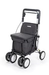 Carlett - Comfort Assist Lett900P | Chariot de Courses Pliable | avec 4 Roues | Produit Médical Classe I | Homologué | Sac Amovible 38L/15kg | Plateau Porte-Objets | Noir