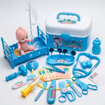 HYISHION Jouet Docteur 32pcs Kit de Jouet Médecin Kits de Déguisement de Docteur Jouets Enfants Jeux d'imitation Infirmière Dentiste Mallette Outils Médical Cadeau pour Enfant Fille,Bleu,32pcs