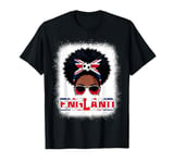 England girl messy bun black women soccer girl T-Shirt