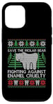 Coque pour iPhone 12/12 Pro Pull de Noël moche avec ours en molaire « Save The Molar Bear »