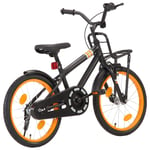 vidaXL børnecykel med frontlad 18 tommer sort og orange