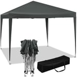 Woltu - Tonnelle de Jardin Tente Pliante, Protection du Soleil uv 50+, Facile à Installer Hauteur Réglable 3x3m, Anthracite