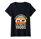 Womens Please Be Patient With Me I'm From The 1900s Vintage Retro V-Neck T-Shirt