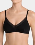 Sloggi Womens EverNew Lace Non-Wired Bralette Bra - Black - Size 32C