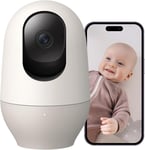 Caméra Pour Bébé Wifi 2K, Caméra Vidéo Panoramique À 360 °, Avec Audio Bidirectionnel, Vision Nocturne, Suivi De Mouvement, Stockage Sd, Partage D'Appareil Fonctionne Avec Alexa Et[CAM09762]