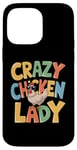 Coque pour iPhone 14 Pro Max Crazy Chicken Lady Farm Œufs frais Coq Agriculteur de volaille