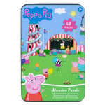 Peppa Pig & Friends Wooden 48 Piece Jigsaw Puzzle At The Fairground In Gift Tin