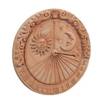 Biscottini Meridiana en terre cuite 53,5 x 6,5 x 53 cm Made in Italy – Panneaux décoratifs Soleil et lune – Décorations maison Terracota cuisine – Accessoires maison shabby – Horloge jardin – Boussole