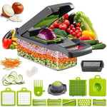 Multifunction Food Chopper Plastic Mandolin Slicer 15-in-1 Vegetable Chopper