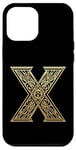 Coque pour iPhone 15 Pro Max Lettre initiale du nom de l'alphabet X dans le style art déco