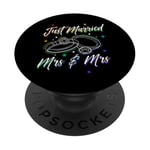 Just Married! Mrs & Mrs Just Married Lesbian Gay PopSockets Adhesive PopGrip