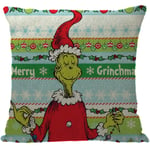 45x45cm Jul Kuddeöverdrag Grinch Juldekorationer Jul Soffa Säng Bil Dekoration 18