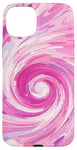 iPhone 15 Plus Swirl Pink Color Illustration Pattern Abstract Art Case