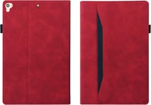 Coque Libro Étui Pour Apple Ipad 9.7"" 2017 2018 / Ipad Air 2013 / Ipad Air 2 2014 Tablette Housse Cover Poche À Dossier Protection Étuis Avec Pu Cuir Et Stand - Rouge