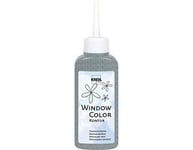 Kreul 42773 - Window Color peinture de contour, argent 80 ml, pour une meilleure délimitation des motifs, pour les surfaces lisses comme le verre, les miroirs et les carreaux