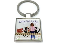 K28 Crazy Cat Lady Cat Nyckelring