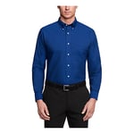 Van Heusen Men's Dress Shirt Regular Fit Oxford Solid, English Blue, 16.5"-17" Neck 34"-35" Sleeve