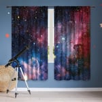 Barn Pojkar Gardiner Yttre rymden Stångficka (2 delar 39in*70in,100cm*180cm) Blå Planet Nebula Kosmisk Svart Psykedelisk