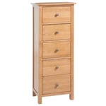 Bois de Chêne Massif Commode Haute 45x32x110 cm Armoire de Rangement vidaXL